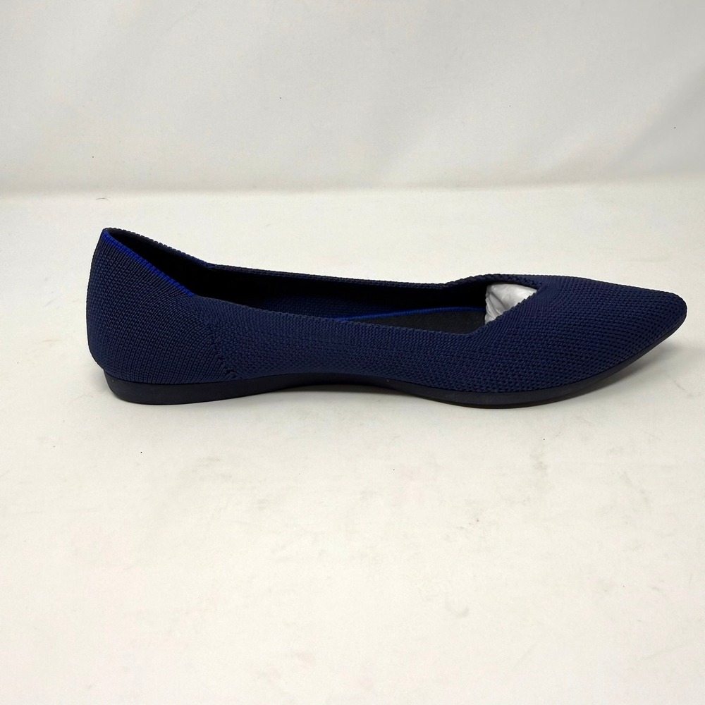 Rothys The Point Cobalt Solid Navy Blue Knit Pointed Toe Flats 002-127 Womens 6 - Picture 6 of 11